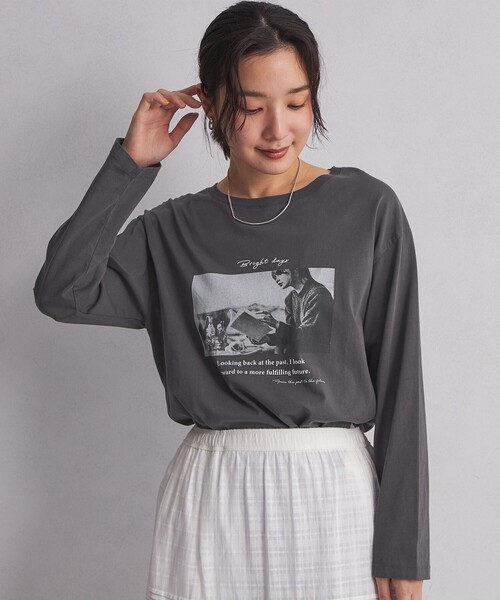 green label relaxing(グリーンレーベルリラクシング)の「<at ease>フォトプリント カットソー(Tシャツ/カットソー・レディース・ホワイト/ダークグレー・FREE)」の16枚目の写真