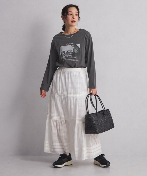 green label relaxing(グリーンレーベルリラクシング)の「<at ease>フォトプリント カットソー(Tシャツ/カットソー・レディース・ホワイト/ダークグレー・FREE)」の17枚目の写真