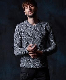 HIDEAWAYS NICOLE | ヘリンボーン×アイビージャガードＶネックプルオーバー(Tシャツ/カットソー)