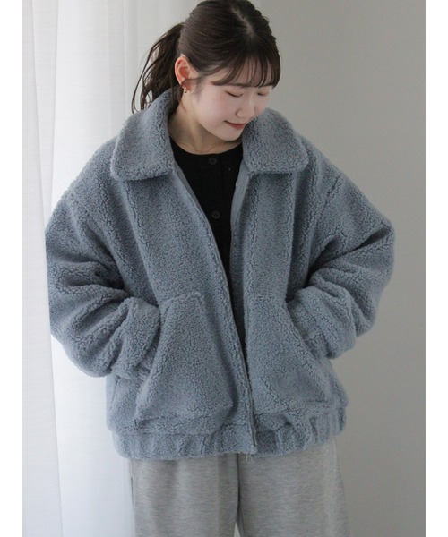 【セール】ボアジップアップブルゾン（ブルゾン）｜ehka sopo（エヘカソポ） 5,038円