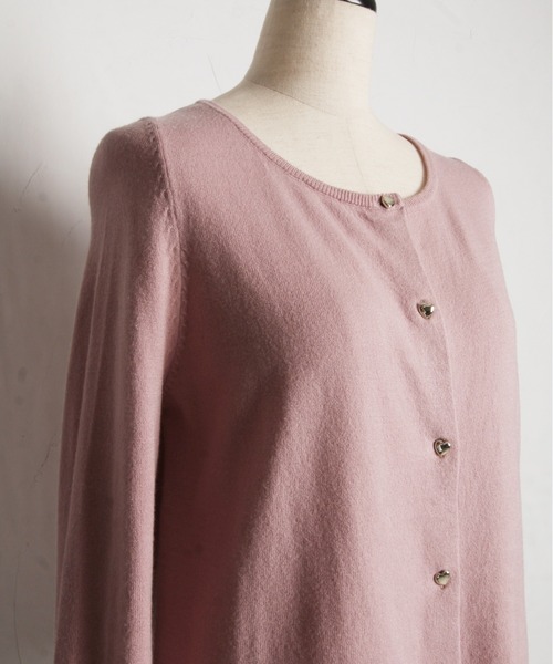 tocco closet（トッコ　クローゼット）の「【ZOZO限定】裾フリルハートボタンカーディガン（カーディガン/ボレロ・レディース・グレイッシュブルー/アイボリー/ブラック/ピンク/ボルドー・M）」の15枚目の写真