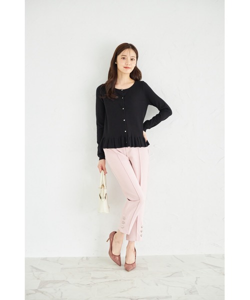 tocco closet（トッコ　クローゼット）の「【ZOZO限定】裾フリルハートボタンカーディガン（カーディガン/ボレロ・レディース・グレイッシュブルー/アイボリー/ブラック/ピンク/ボルドー・M）」の18枚目の写真