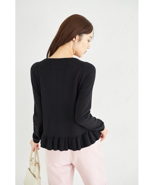 tocco closet（トッコ　クローゼット）の「【ZOZO限定】裾フリルハートボタンカーディガン（カーディガン/ボレロ・レディース・グレイッシュブルー/アイボリー/ブラック/ピンク/ボルドー・M）」の22枚目の写真