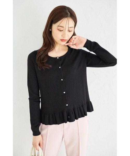 tocco closet（トッコ　クローゼット）の「【ZOZO限定】裾フリルハートボタンカーディガン（カーディガン/ボレロ・レディース・グレイッシュブルー/アイボリー/ブラック/ピンク/ボルドー・M）」の20枚目の写真