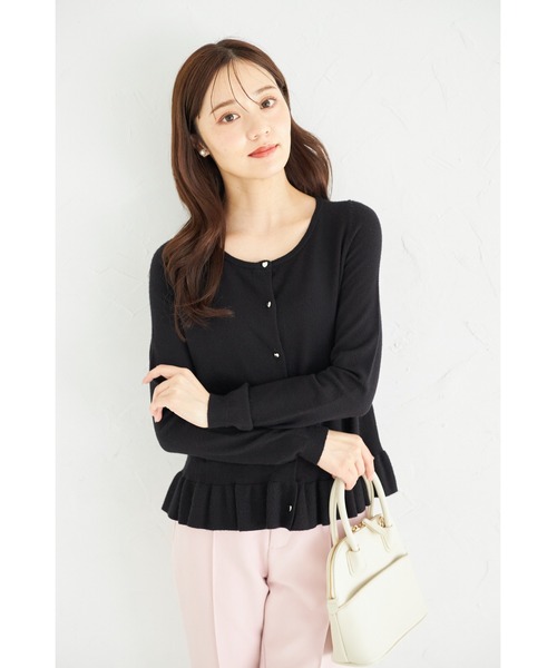 tocco closet（トッコ　クローゼット）の「【ZOZO限定】裾フリルハートボタンカーディガン（カーディガン/ボレロ・レディース・グレイッシュブルー/アイボリー/ブラック/ピンク/ボルドー・M）」の19枚目の写真