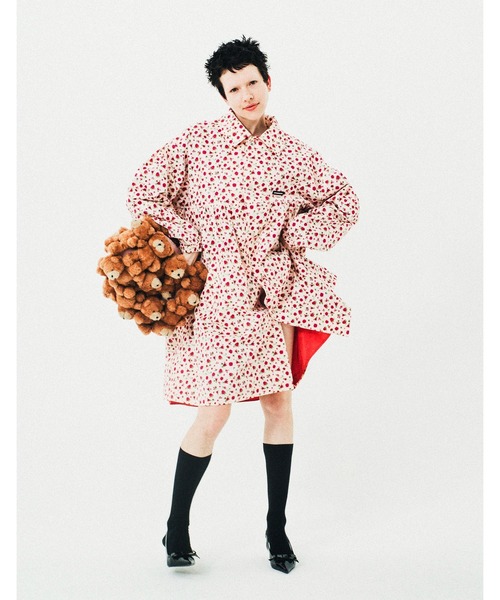 Little sunny bite(リトルサニーバイト)の「【Little Sunny Bite】rose nylon jacket(ナイロンジャケット・レディース・ブラック/アイボリー/ピンク・MEDIUM/SMALL)」の3枚目の写真
