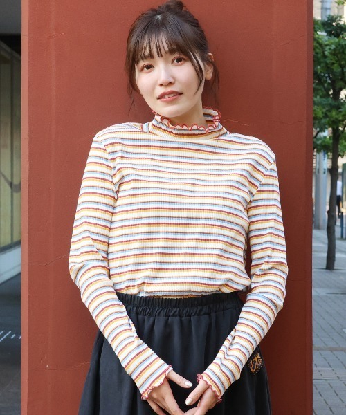 チチカカ（チチカカ）の「配色メロウタートルネックインナー（Tシャツ/カットソー・レディース・レッド/ブラック/ブルー・FREE）」の12枚目の写真