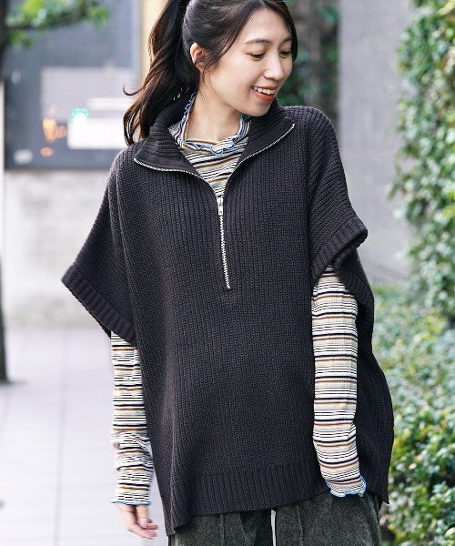 チチカカ（チチカカ）の「配色メロウタートルネックインナー（Tシャツ/カットソー・レディース・レッド/ブラック/ブルー・FREE）」の7枚目の写真