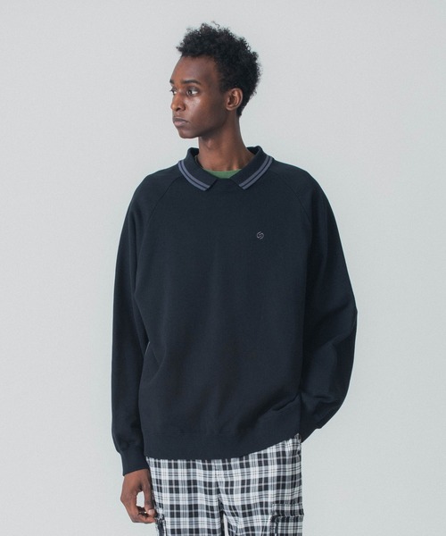 SILAS(サイラス)の「TIP LINE COLLARED TOP(スウェット・メンズ・ブラック/アッシュ・M/L/XL)」の14枚目の写真