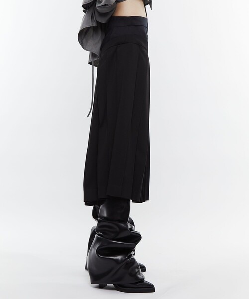 STUDIOUS（ステュディオス）の「【POOLDE/プールデ】W Skirts/プリーツ（スカート・レディース・ブラック・M）」の6枚目の写真