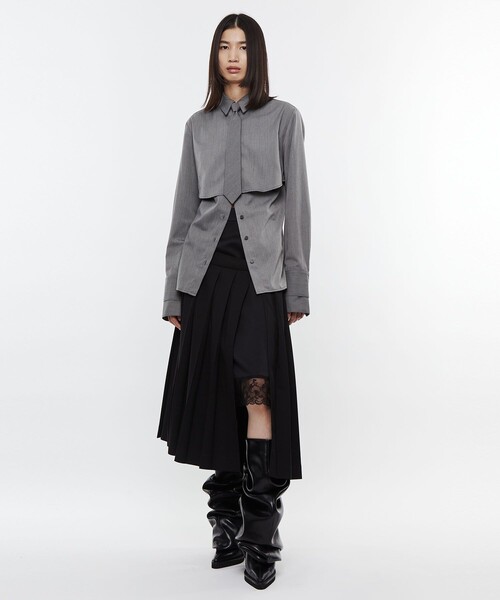 STUDIOUS（ステュディオス）の「【POOLDE/プールデ】W Skirts/プリーツ（スカート・レディース・ブラック・M）」の5枚目の写真