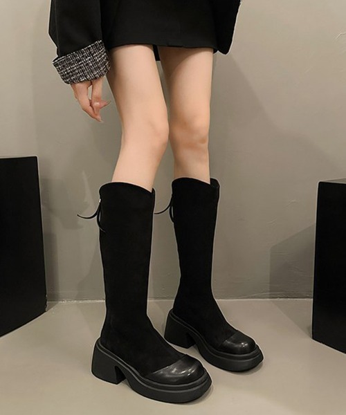 Miniministore(ミニミニストア)の「ロングブーツ レディース スエード調(ブーツ・レディース・ブラック/ブラウン・23.0cm/22.5cm/24.5cm/24.0cm/23.5cm/25.0cm)」の3枚目の写真