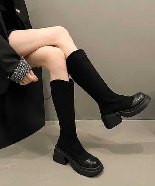 Miniministore(ミニミニストア)の「ロングブーツ レディース スエード調(ブーツ・レディース・ブラック/ブラウン・23.0cm/22.5cm/24.5cm/24.0cm/23.5cm/25.0cm)」の4枚目の写真
