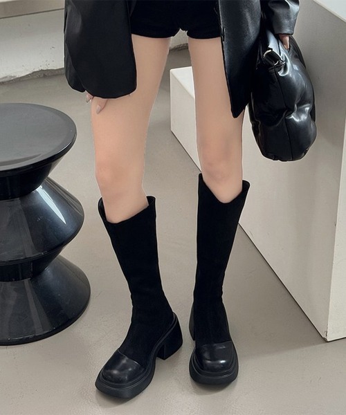 Miniministore(ミニミニストア)の「ロングブーツ レディース スエード調(ブーツ・レディース・ブラック/ブラウン・23.0cm/22.5cm/24.5cm/24.0cm/23.5cm/25.0cm)」の5枚目の写真