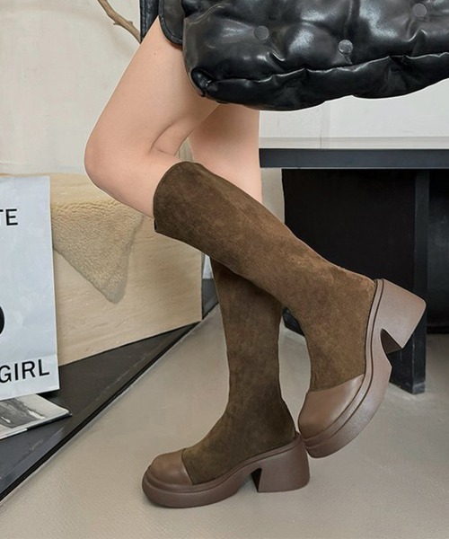 Miniministore(ミニミニストア)の「ロングブーツ レディース スエード調(ブーツ・レディース・ブラック/ブラウン・23.0cm/22.5cm/24.5cm/24.0cm/23.5cm/25.0cm)」の14枚目の写真