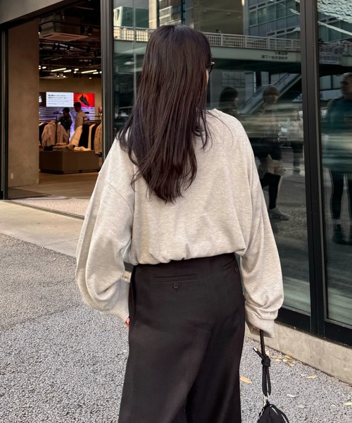 CIAOPANIC TYPY(チャオパニックティピー)の「【ユニセックス】ビックシルエットカレッジロゴプリントニット(ニット/セーター・メンズ・ブラウン/ライトグレー/チャコールグレー/グリーン・LARGE/MEDIUM)」の8枚目の写真