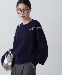 ニット セーター チェーンロゴ刺繍ニット レディース moment+ ニット セーター 6Gコードロゴ刺繍ニットプルオーバー