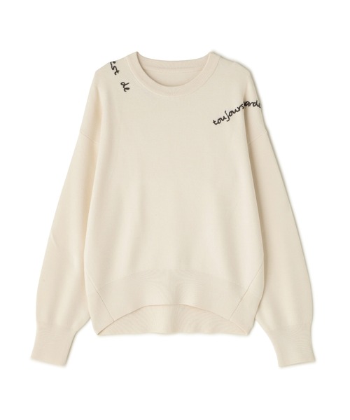 N.(N. Natural Beauty Basic)(エヌエヌナチュラルビューティーベーシック)の「チェーンロゴ刺繍ニット(ニット/セーター・レディース・ネイビー/オフホワイト/グレー・MEDIUM)」の11枚目の写真