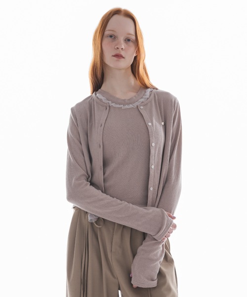 idem（イデム）の「cup in tulle frill heart tank top／【カップ付き】アメスリタンクトップ（タンクトップ・レディース・グレイッシュベージュ/ネイビー・FREE）」の21枚目の写真