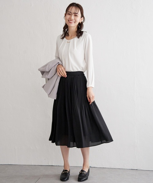 IKKA LOUNGE(イッカラウンジ)の「シフォンプリーツスカート(スカート・レディース・ライトグレー/ブラック/ネイビー・S/M/L/XL)」の6枚目の写真