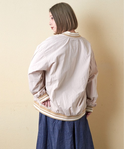 CUBE SUGAR（キューブシュガー）の「綿ダンプロゴワッペンスタジャン（スタジャン・レディース・ブルー/マルチ/チャコールグレー/オレンジ/ベージュ・M）」の11枚目の写真