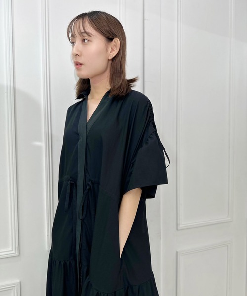 AVIE（アビィ）の「デザインボリュームマキシワンピース（ワンピース・レディース・ブラック/キャメル・38）」の13枚目の写真