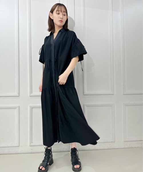 AVIE（アビィ）の「デザインボリュームマキシワンピース（ワンピース・レディース・ブラック/キャメル・38）」の18枚目の写真