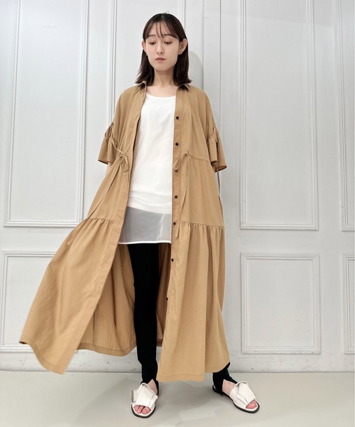 【関税込み】Aya Muse ブラウン スリップ マキシワンピース ファッションショップAya☆オレンジ・花柄・マキシ丈ワンピース
