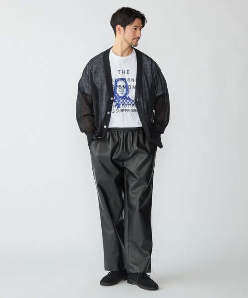 SHIPS(シップス)の「BENCH MARKING SHIRT: シアー ニット Vカーディガン(カーディガン/ボレロ・メンズ・ブラック/ライトブルー/ライトグリーン・MEDIUM/LARGE/SMALL)」の4枚目の写真