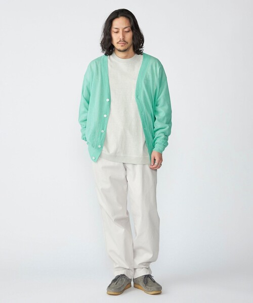 SHIPS(シップス)の「BENCH MARKING SHIRT: シアー ニット Vカーディガン(カーディガン/ボレロ・メンズ・ブラック/ライトブルー/ライトグリーン・MEDIUM/LARGE/SMALL)」の5枚目の写真