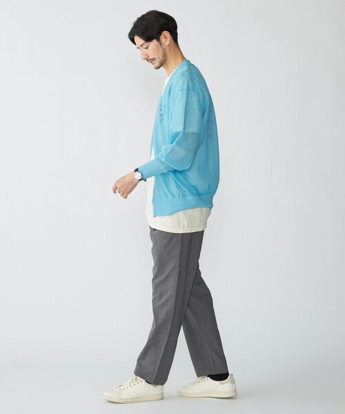 SHIPS(シップス)の「BENCH MARKING SHIRT: シアー ニット Vカーディガン(カーディガン/ボレロ・メンズ・ブラック/ライトブルー/ライトグリーン・MEDIUM/LARGE/SMALL)」の7枚目の写真