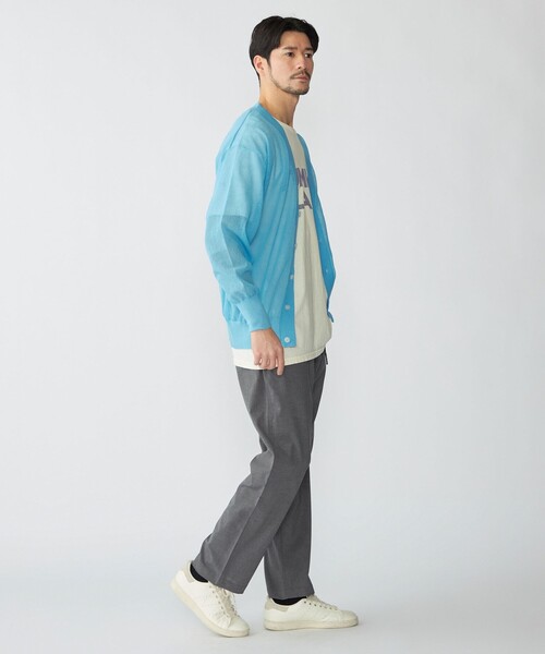 SHIPS(シップス)の「BENCH MARKING SHIRT: シアー ニット Vカーディガン(カーディガン/ボレロ・メンズ・ブラック/ライトブルー/ライトグリーン・MEDIUM/LARGE/SMALL)」の9枚目の写真
