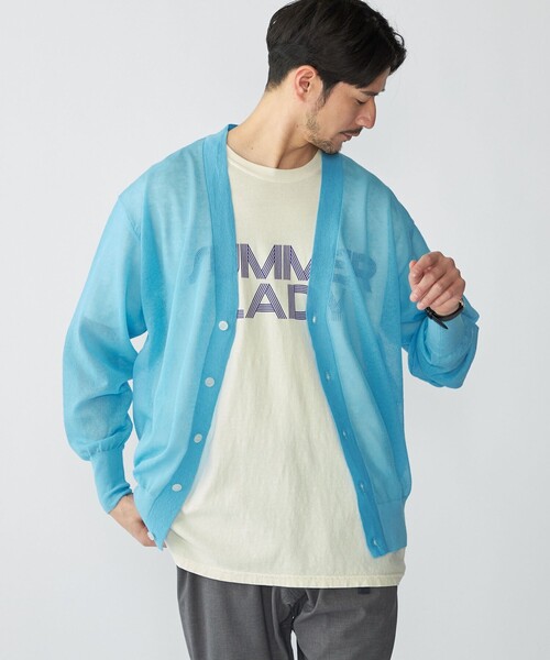SHIPS(シップス)の「BENCH MARKING SHIRT: シアー ニット Vカーディガン(カーディガン/ボレロ・メンズ・ブラック/ライトブルー/ライトグリーン・MEDIUM/LARGE/SMALL)」の10枚目の写真