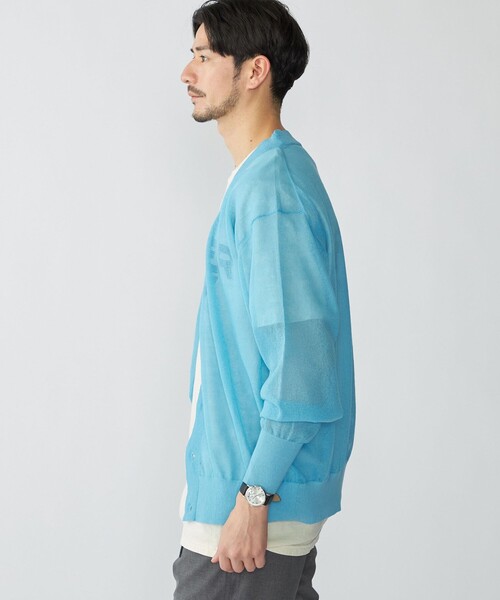 SHIPS(シップス)の「BENCH MARKING SHIRT: シアー ニット Vカーディガン(カーディガン/ボレロ・メンズ・ブラック/ライトブルー/ライトグリーン・MEDIUM/LARGE/SMALL)」の11枚目の写真