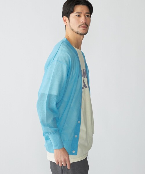 SHIPS(シップス)の「BENCH MARKING SHIRT: シアー ニット Vカーディガン(カーディガン/ボレロ・メンズ・ブラック/ライトブルー/ライトグリーン・MEDIUM/LARGE/SMALL)」の13枚目の写真