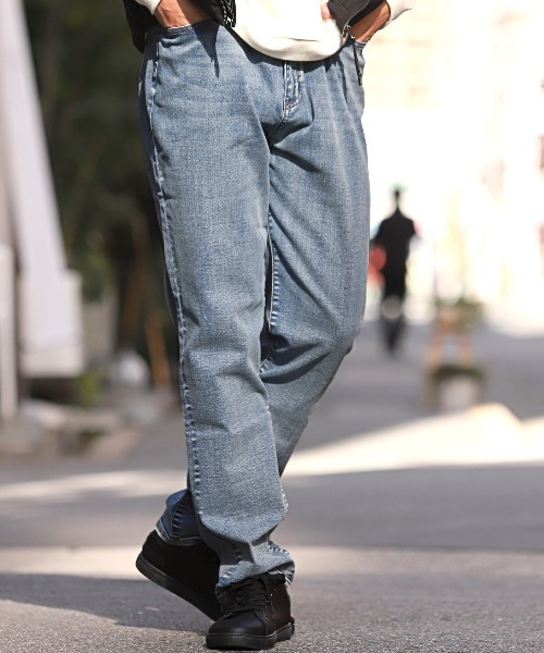 【美品】バートン パンツ デニム柄 Lサイズ 505ZX ルーズストレート デニムパンツ ジーンズ セットアップ