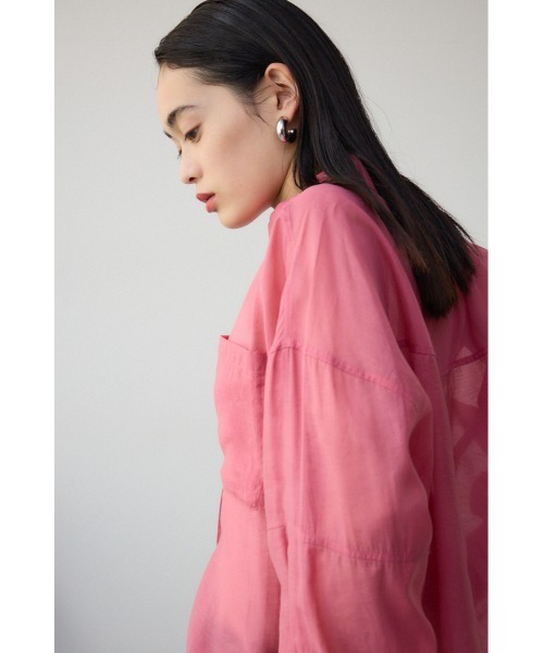 AZUL by moussy（アズールバイマウジー）の「バックスリットシアーオーバーシャツ（シャツ/ブラウス・レディース・ピンク/ホワイト系その他/オフホワイト/グレー/ブラック・FREE）」の22枚目の写真
