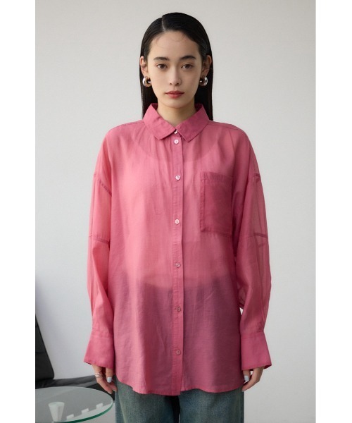 AZUL by moussy（アズールバイマウジー）の「バックスリットシアーオーバーシャツ（シャツ/ブラウス・レディース・ピンク/ホワイト系その他/オフホワイト/グレー/ブラック・FREE）」の18枚目の写真
