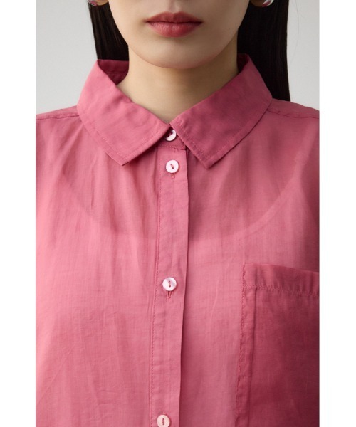 AZUL by moussy（アズールバイマウジー）の「バックスリットシアーオーバーシャツ（シャツ/ブラウス・レディース・ピンク/ホワイト系その他/オフホワイト/グレー/ブラック・FREE）」の21枚目の写真
