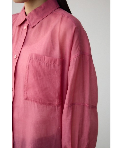 AZUL by moussy（アズールバイマウジー）の「バックスリットシアーオーバーシャツ（シャツ/ブラウス・レディース・ピンク/ホワイト系その他/オフホワイト/グレー/ブラック・FREE）」の11枚目の写真