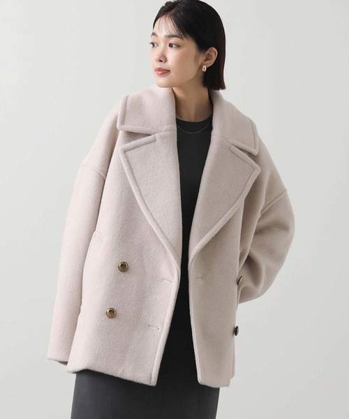 Gready Brilliant（グレディブリリアン）の「ビーバー大衿Ｐコート（その他アウター・レディース・アイボリー/ブルー系その他/チャコールグレー・38）」の8枚目の写真