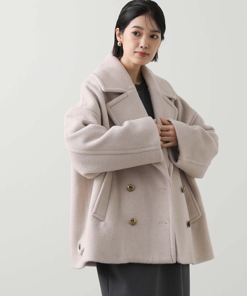 Gready Brilliant（グレディブリリアン）の「ビーバー大衿Ｐコート（その他アウター・レディース・アイボリー/ブルー系その他/チャコールグレー・38）」の7枚目の写真