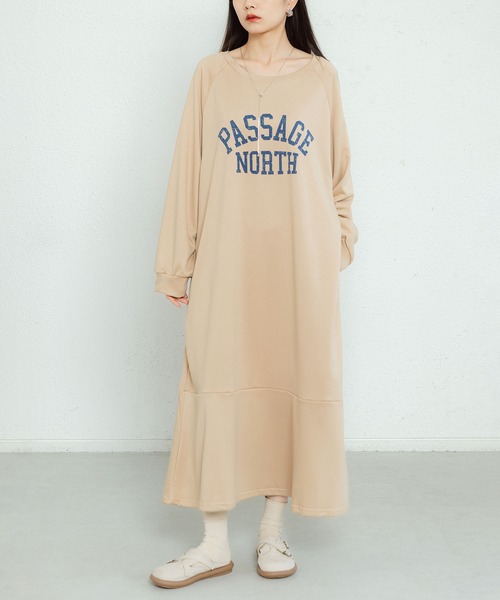 MAISON DE THERESE(メゾン ド テレーズ)の「ビッグシルエットロゴスウェットロングワンピース(ワンピース・レディース・ブラック/グレー/キャメル・FREE)」の22枚目の写真