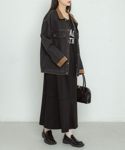 MAISON DE THERESE(メゾン ド テレーズ)の「ビッグシルエットロゴスウェットロングワンピース(ワンピース・レディース・ブラック/グレー/キャメル・FREE)」の5枚目の写真