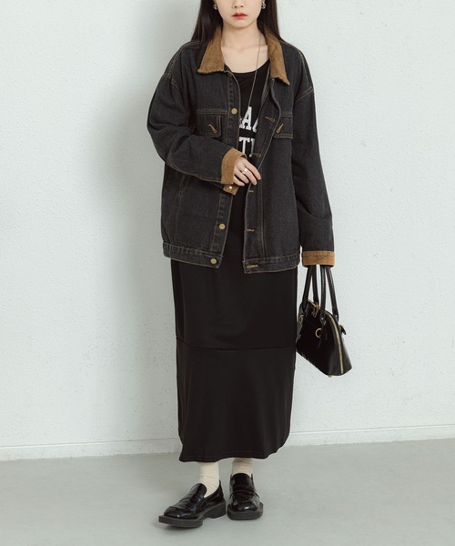 MAISON DE THERESE(メゾン ド テレーズ)の「ビッグシルエットロゴスウェットロングワンピース(ワンピース・レディース・ブラック/グレー/キャメル・FREE)」の6枚目の写真