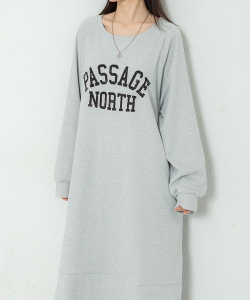 MAISON DE THERESE(メゾン ド テレーズ)の「ビッグシルエットロゴスウェットロングワンピース(ワンピース・レディース・ブラック/グレー/キャメル・FREE)」の12枚目の写真