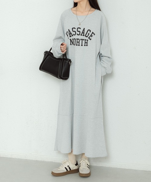 MAISON DE THERESE(メゾン ド テレーズ)の「ビッグシルエットロゴスウェットロングワンピース(ワンピース・レディース・ブラック/グレー/キャメル・FREE)」の19枚目の写真