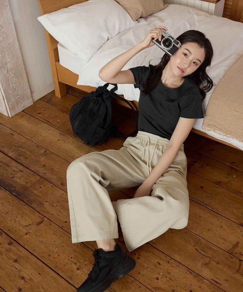 CHAN ME(チャンミ)の「コットンルーズワイドパンツ(その他パンツ・レディース・ブラック/カーキ/ベージュ・MEDIUM/SMALL/X-LARGE/LARGE)」の6枚目の写真