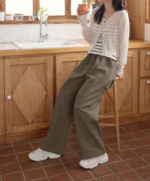 CHAN ME(チャンミ)の「コットンルーズワイドパンツ(その他パンツ・レディース・ブラック/カーキ/ベージュ・MEDIUM/SMALL/X-LARGE/LARGE)」の7枚目の写真