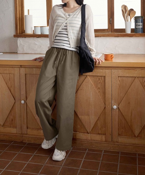 CHAN ME(チャンミ)の「コットンルーズワイドパンツ(その他パンツ・レディース・ブラック/カーキ/ベージュ・MEDIUM/SMALL/X-LARGE/LARGE)」の8枚目の写真